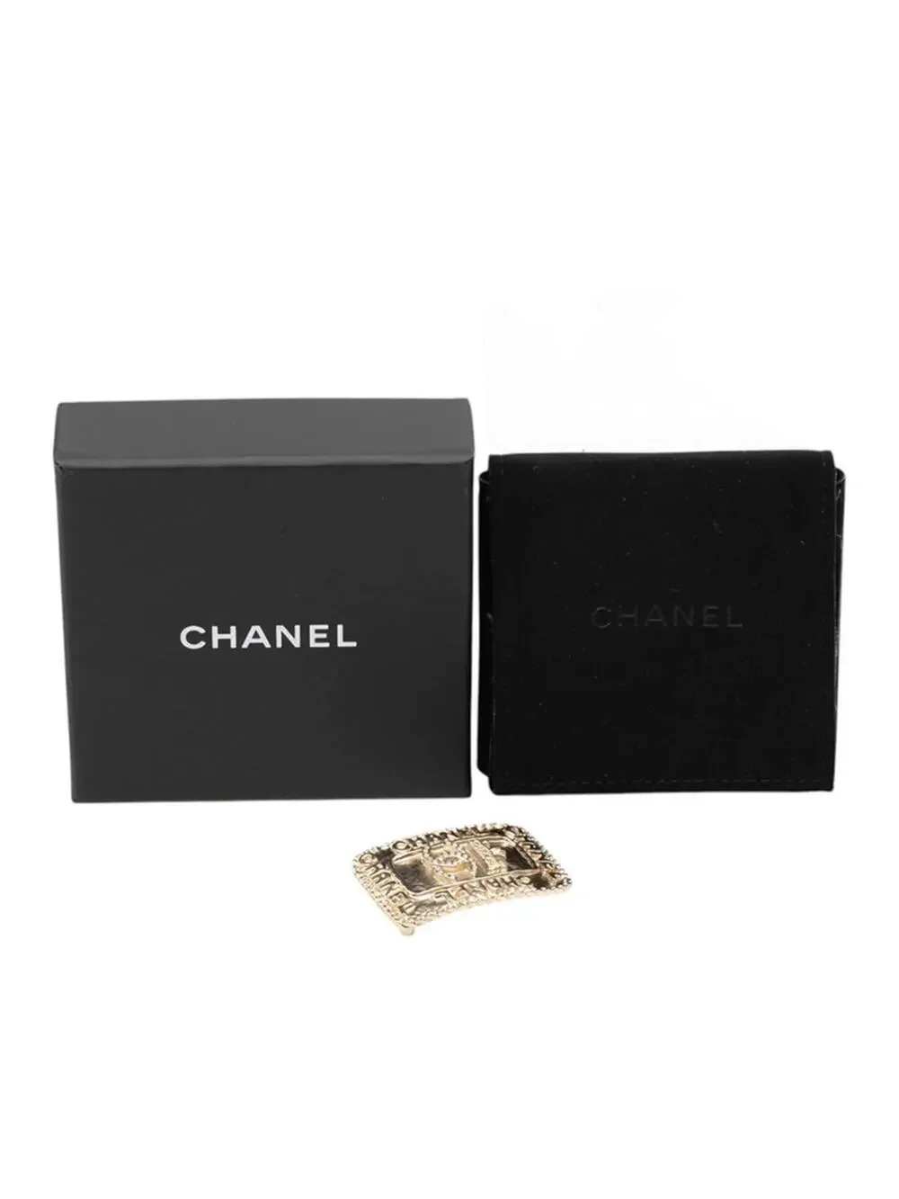 Chanel Cc Logo Brooch Gold-Tone Metal #247110C11B